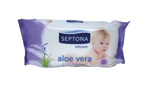 Septona babatörlő kendő 2+1*64db/csomag aloe vera